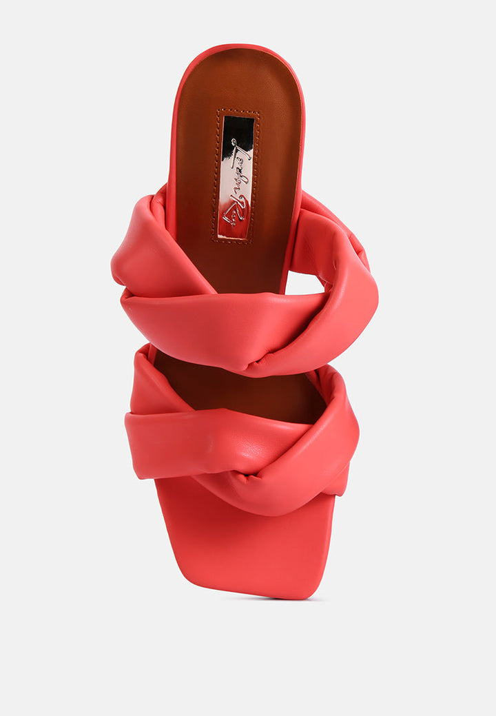 glam girl twisted strap spool heel sandals by ruw#color_coral