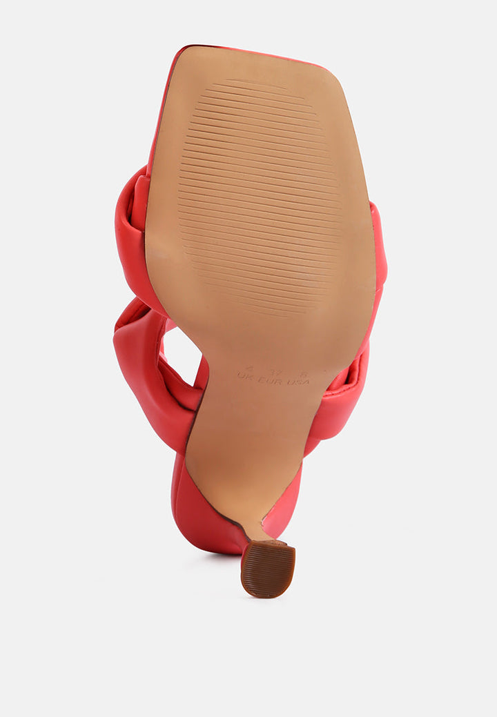 glam girl twisted strap spool heel sandals by ruw#color_coral