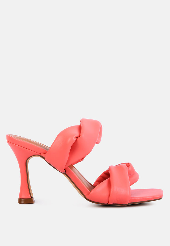 glam girl twisted strap spool heel sandals by ruw#color_coral