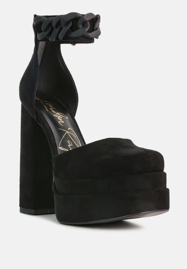 golden hour showstopper chain embellished high platform sandals by ruw#color_black