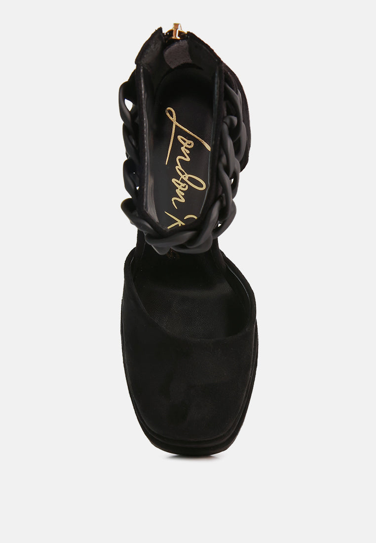 golden hour showstopper chain embellished high platform sandals by ruw#color_black
