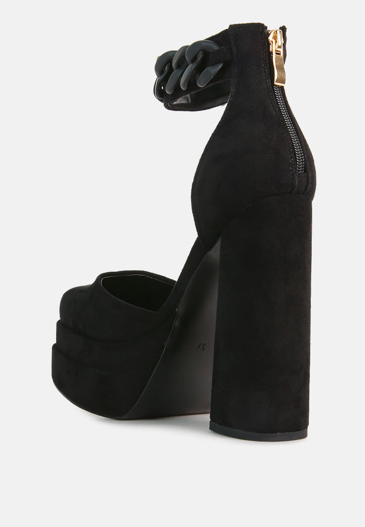 golden hour showstopper chain embellished high platform sandals by ruw#color_black
