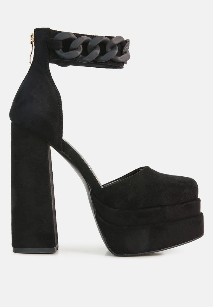 golden hour showstopper chain embellished high platform sandals by ruw#color_black