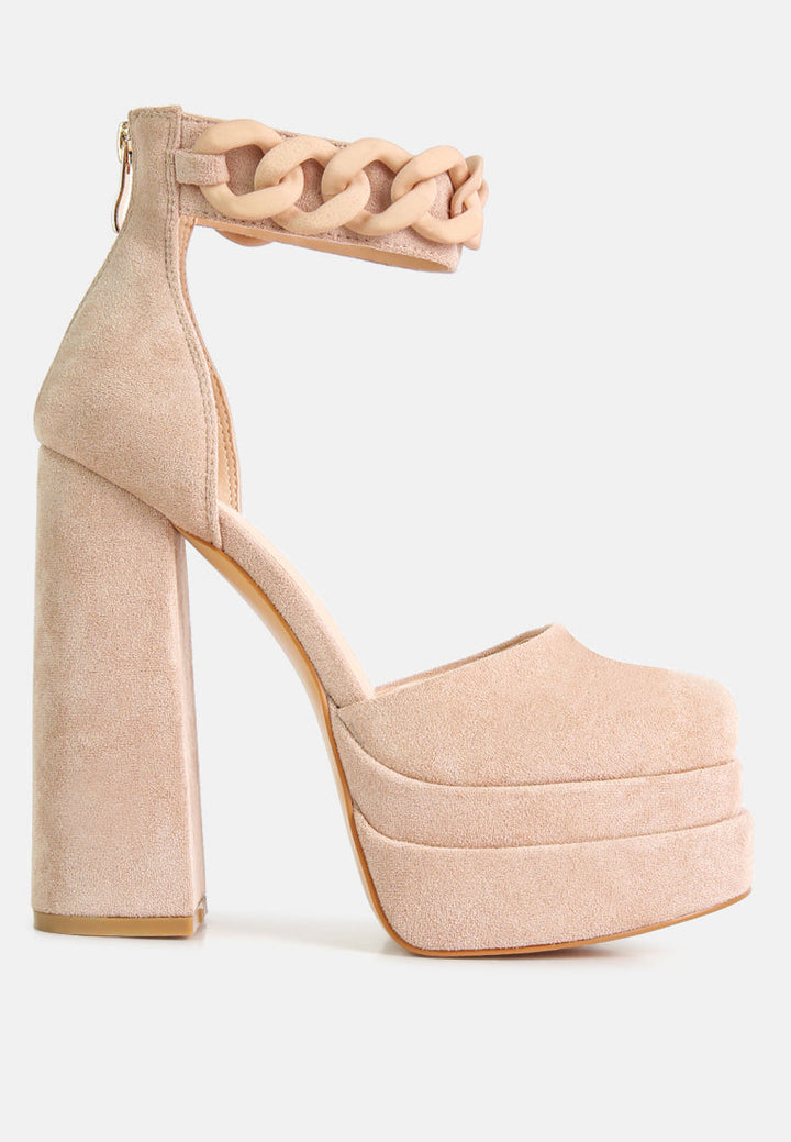 golden hour showstopper chain embellished high platform sandals by ruw#color_latte