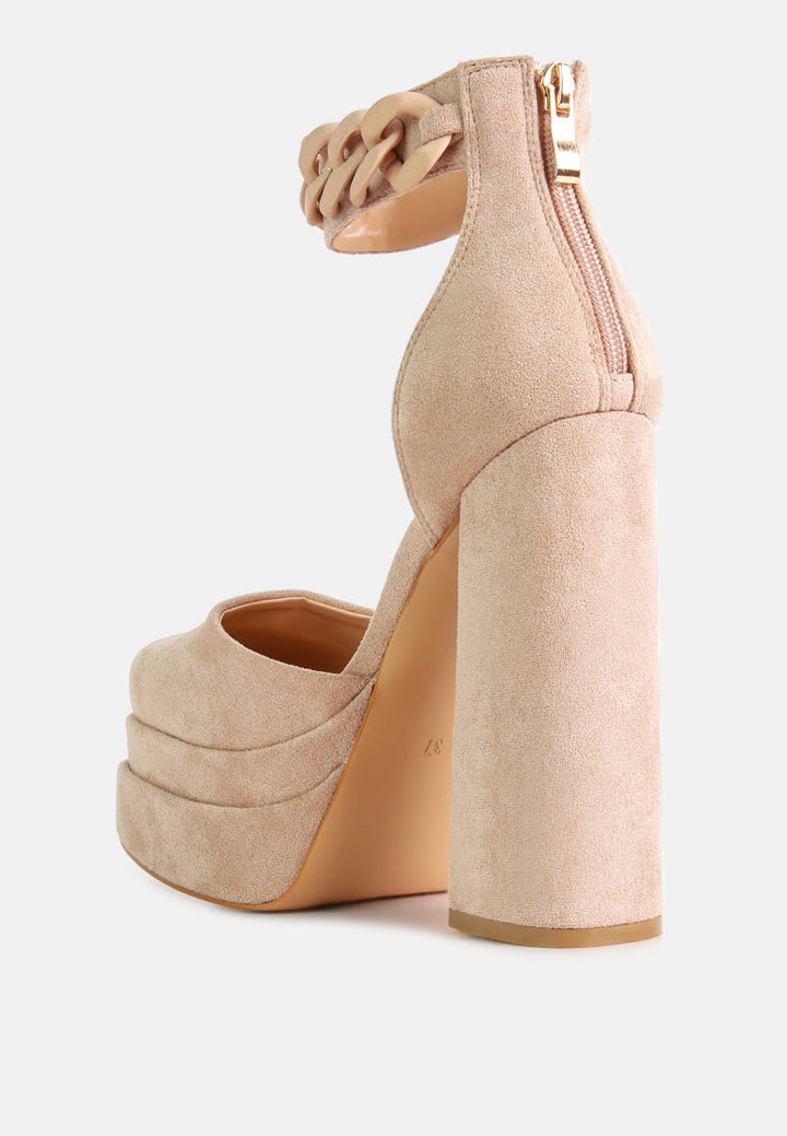 golden hour showstopper chain embellished high platform sandals by ruw#color_latte