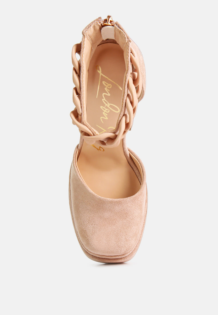 golden hour showstopper chain embellished high platform sandals by ruw#color_latte