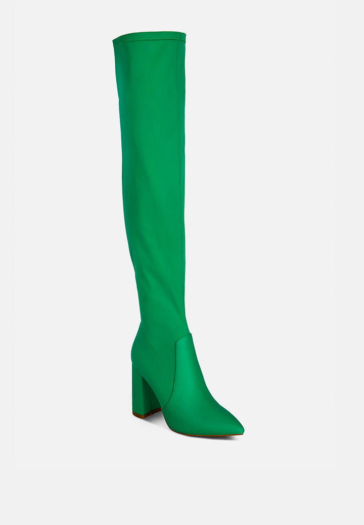 schiffer high block heeled long boot by ruw#color_green