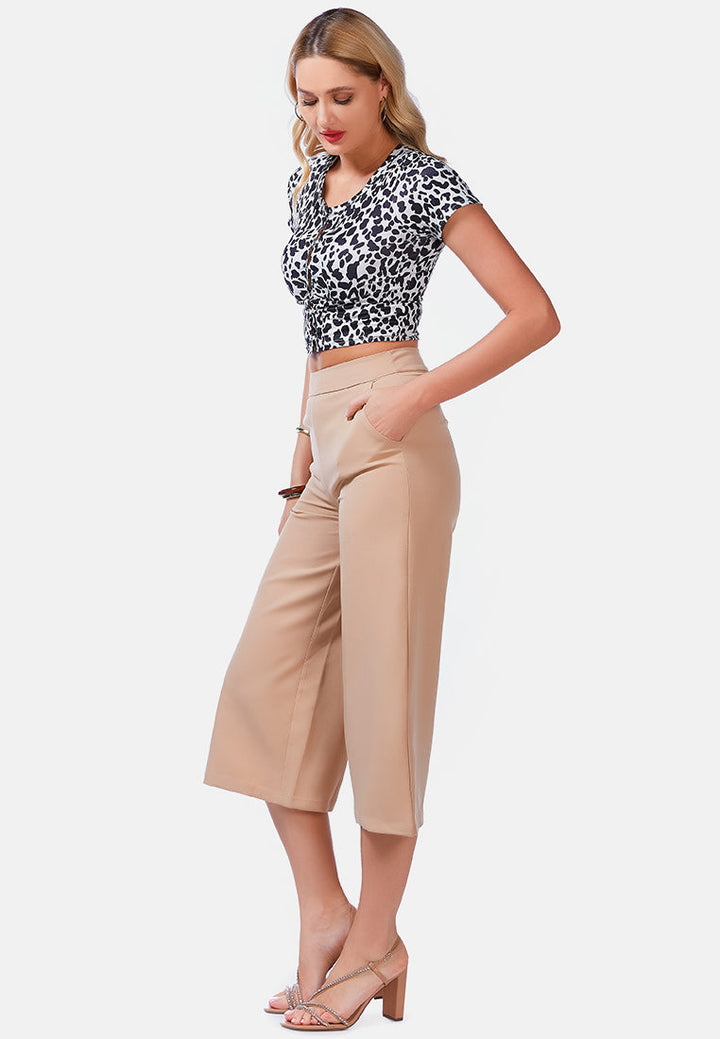 high rise cropped culottes trousers by ruw#color_beige