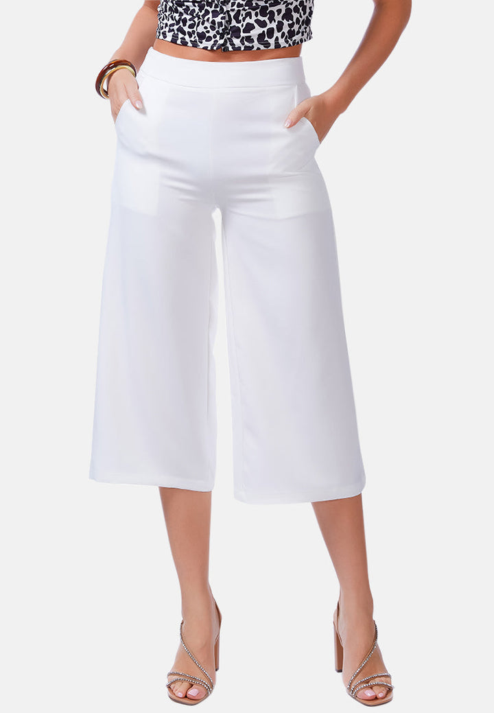 high rise cropped culottes trousers by ruw#color_white