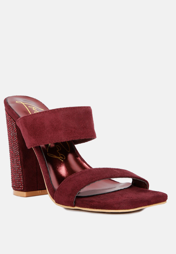 high sass rhinestone embellished sandals by ruw#color_burgundy
