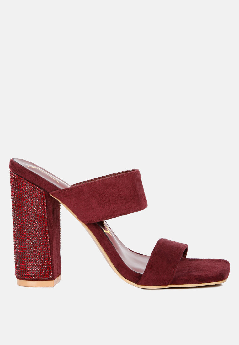 high sass rhinestone embellished sandals by ruw#color_burgundy