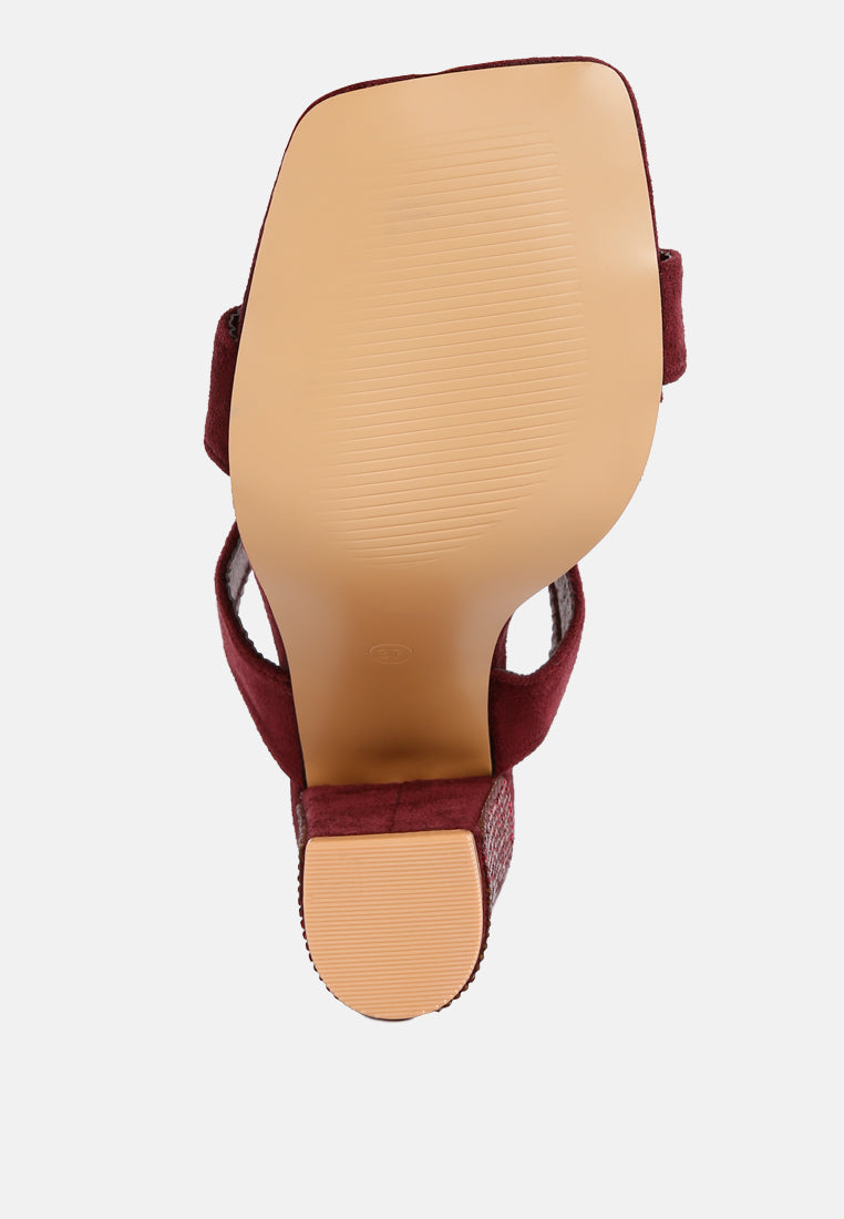 high sass rhinestone embellished sandals by ruw#color_burgundy