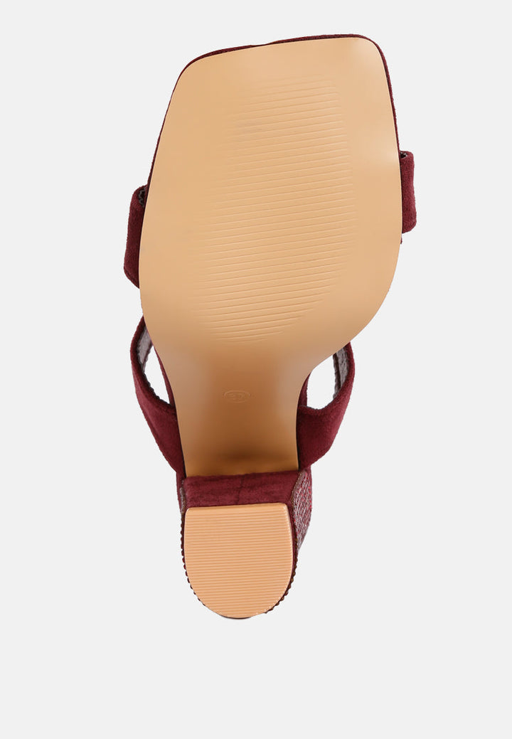 high sass rhinestone embellished sandals by ruw#color_burgundy