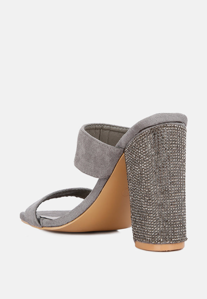high sass rhinestone embellished sandals by ruw#color_grey
