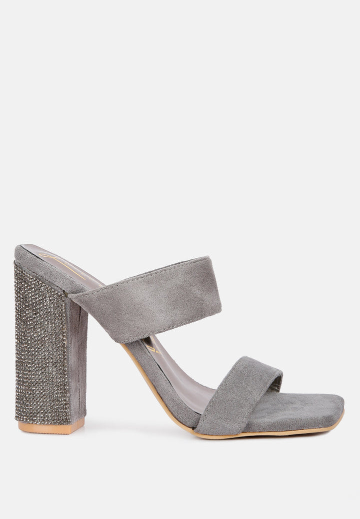high sass rhinestone embellished sandals by ruw#color_grey