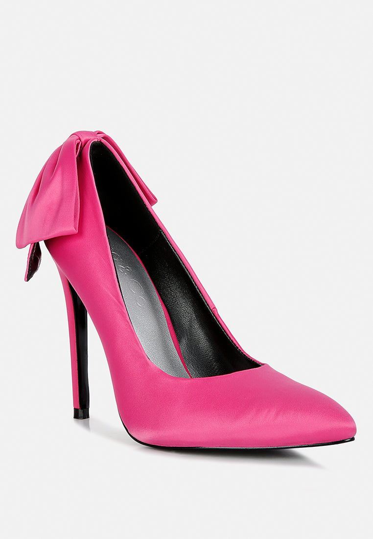 hornet high heeled satin pump sandals by ruw#color_fuchsia