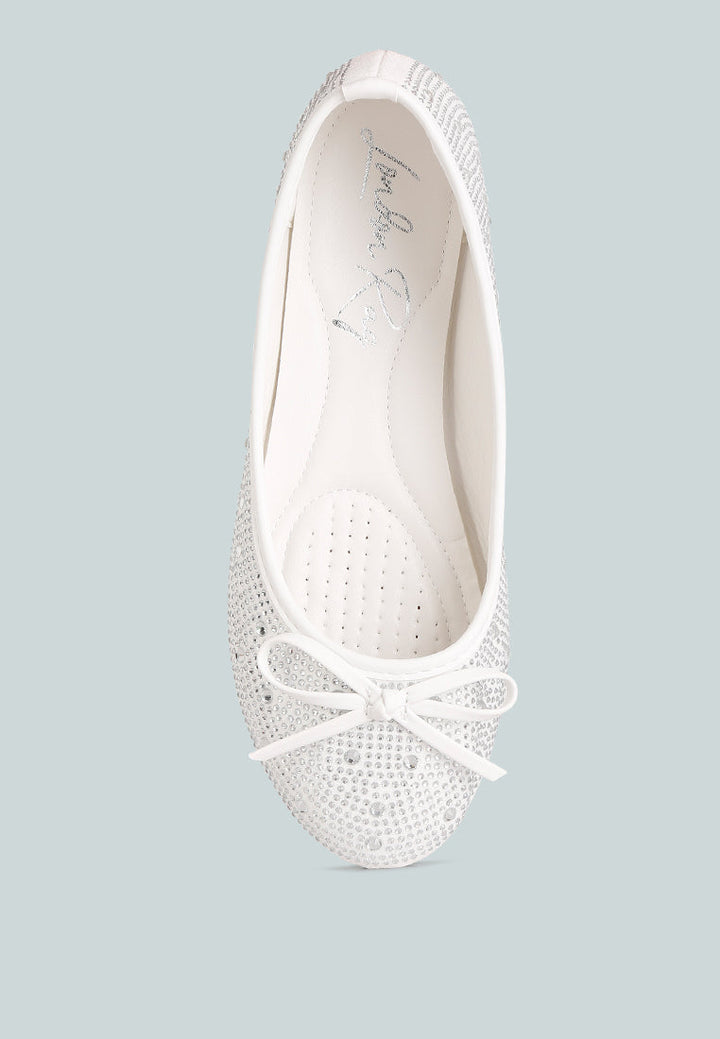 hosana rhinestones and stud embellished ballet flats by ruw#color_off-white