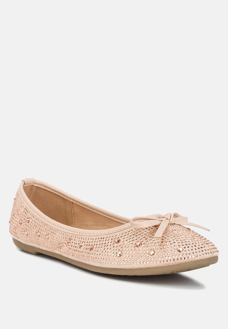 hosana rhinestones and stud embellished ballet flats by ruw#color_beige