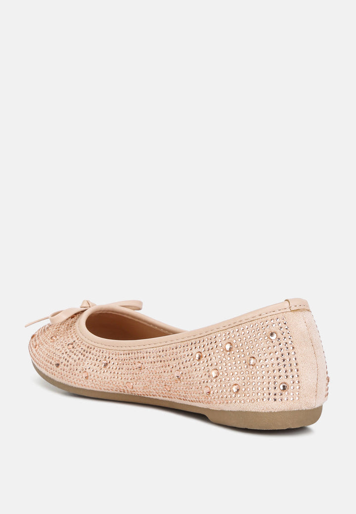 hosana rhinestones and stud embellished ballet flats by ruw#color_beige