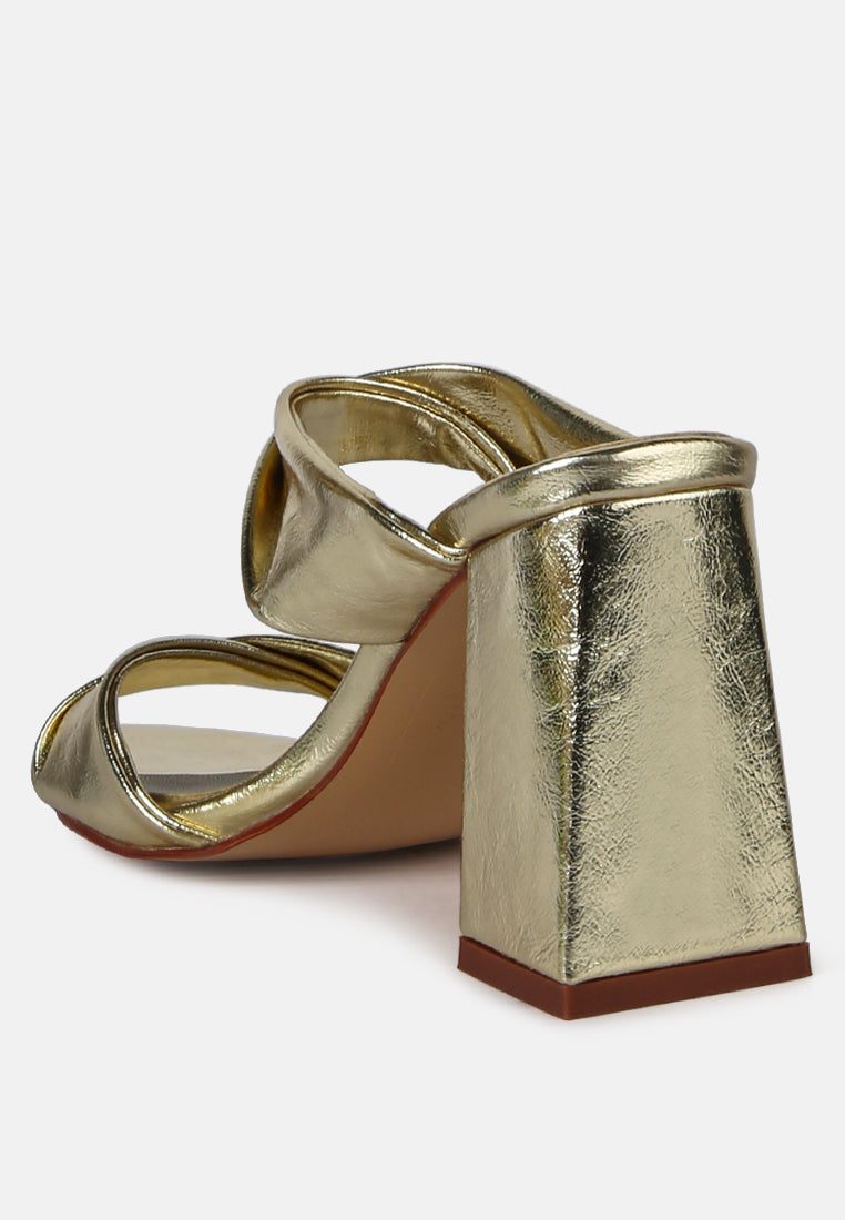 hot mess puffy block heel sandals by ruw#color_gold