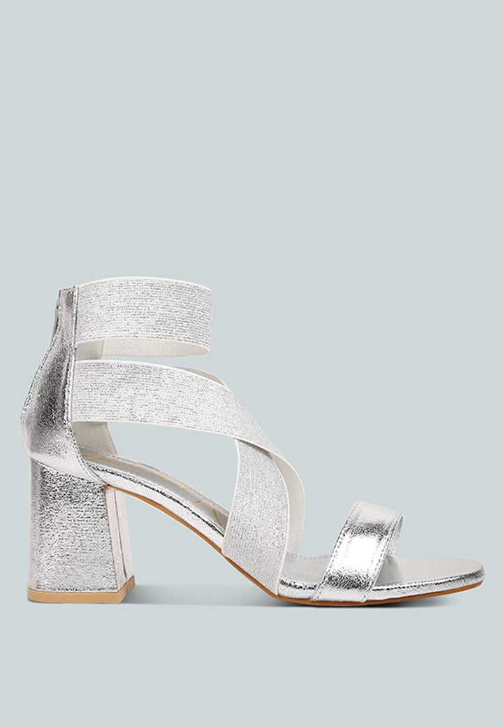 huskies metallic faux leather block heel sandals by ruw#color_silver