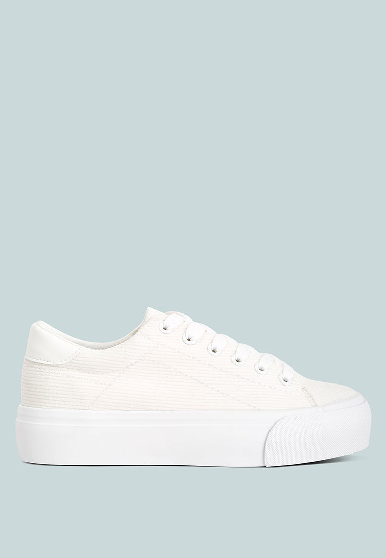 hyra solid flatform canvas sneakers by ruw#color_white