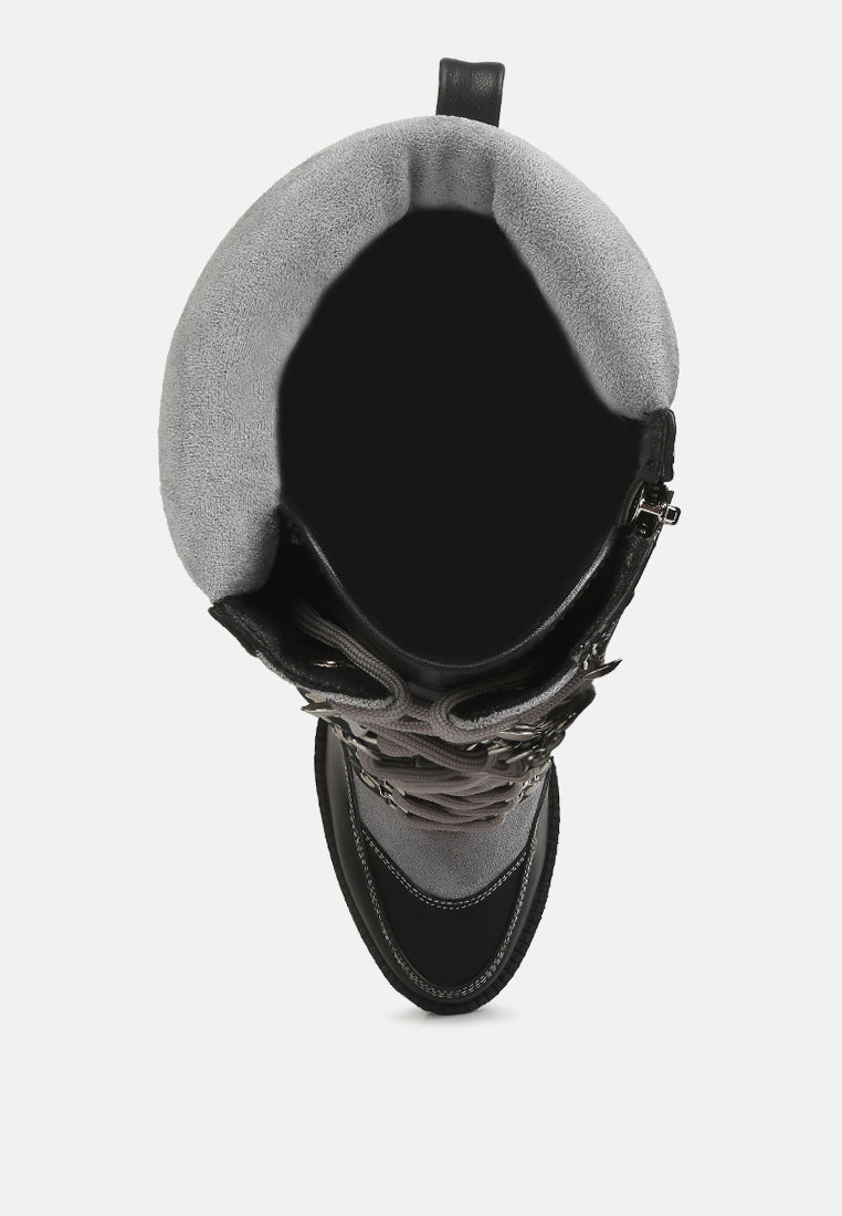 igloo over the ankle cushion collared boots by ruw#color_black-grey