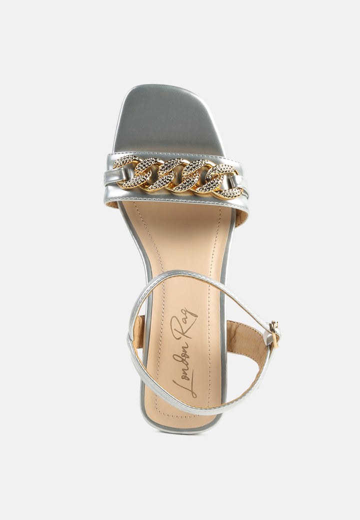 illusion metal chain link fantasy heel sandals by ruw#color_silver