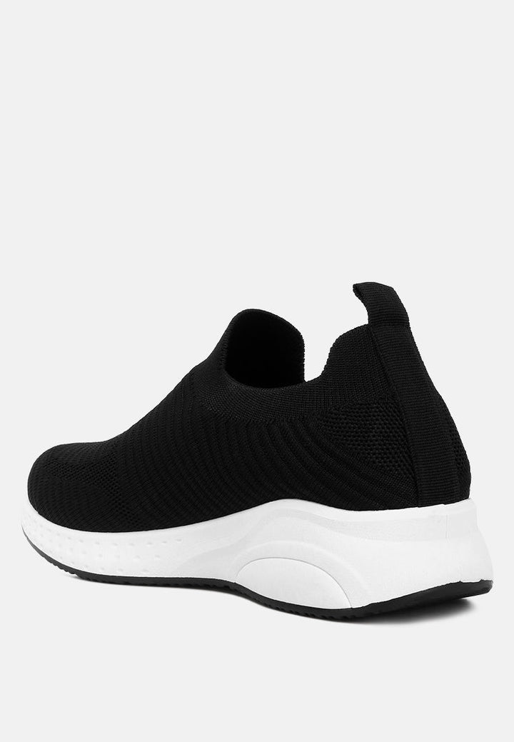 jafna knitted slip on sneakers by ruw#color_black