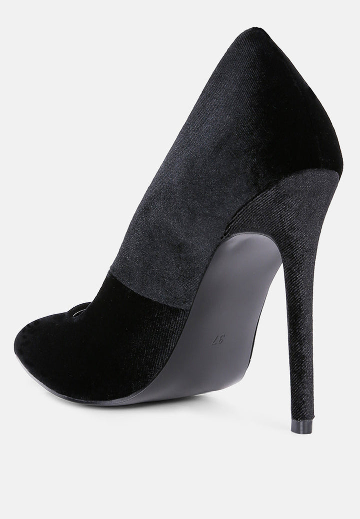 janessa velvet stiletto heel pumps by ruw#color_black