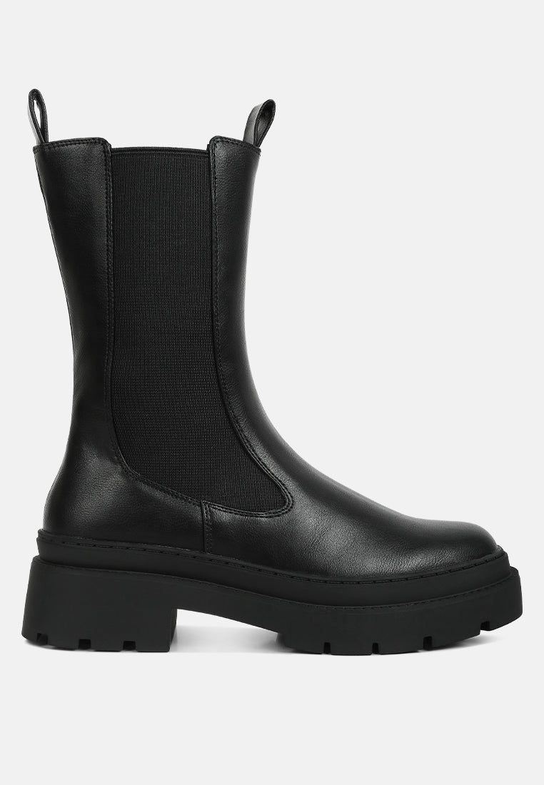 jolt elasticated gussets lug sole boots by ruw#color_black