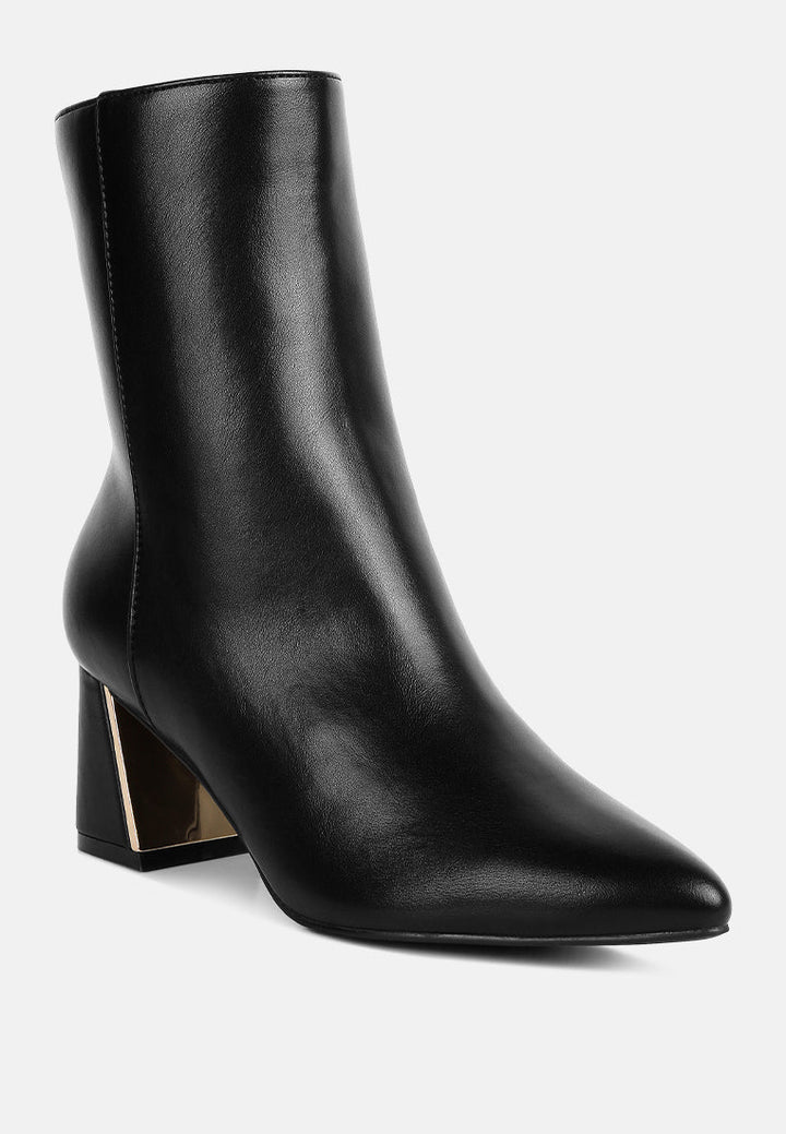 kaira metallic accent heel high ankle boots by ruw#color_black