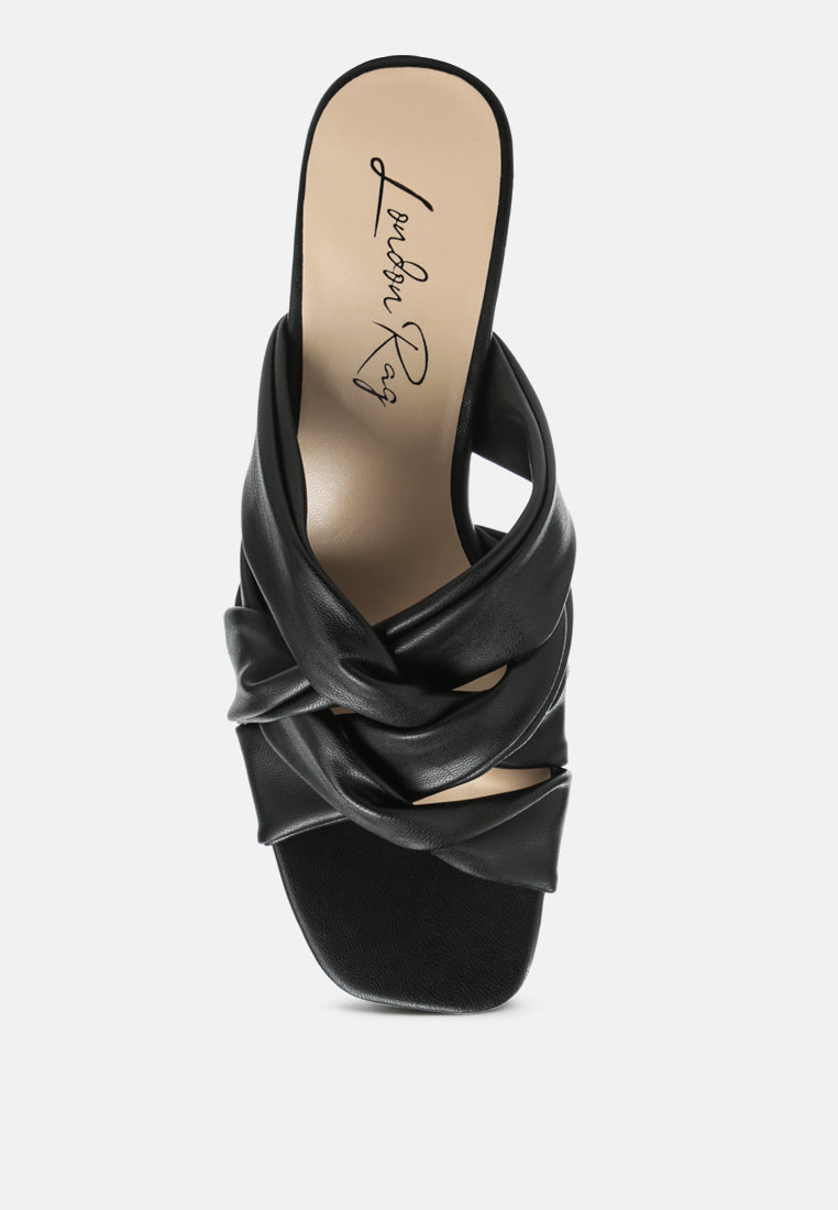 knope cross straps block heel sandals by ruw#color_black