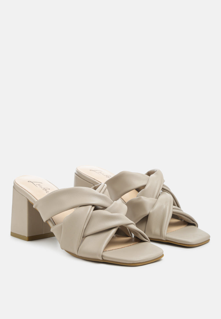 knope cross straps block heel sandals by ruw#color_camel