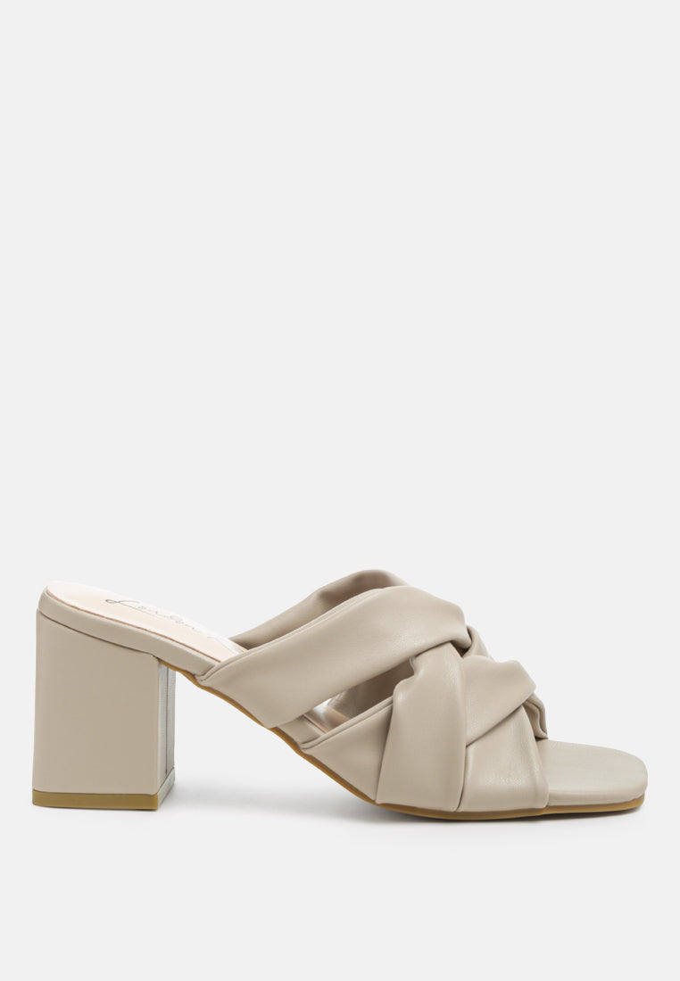 knope cross straps block heel sandals by ruw#color_camel