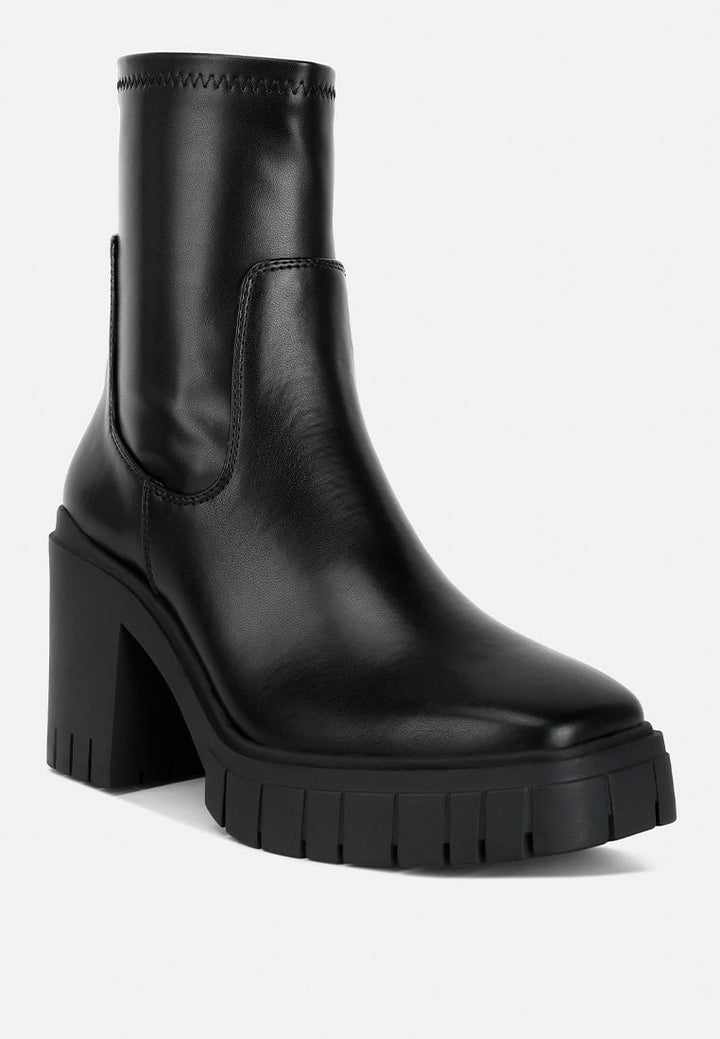 kokum faux leather platform ankle boots by ruw#color_black