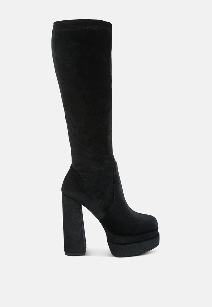 lazuli high block heel velvet boot by ruw#color_black