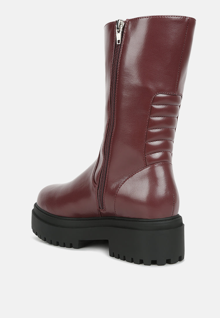 lewisa panelled lug sole boots by ruw#color_burgundy