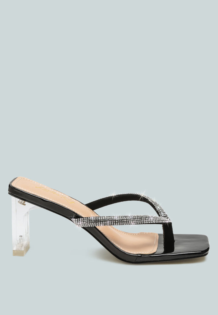 litchi rhinestone embellished strap sandals by ruw#color_black