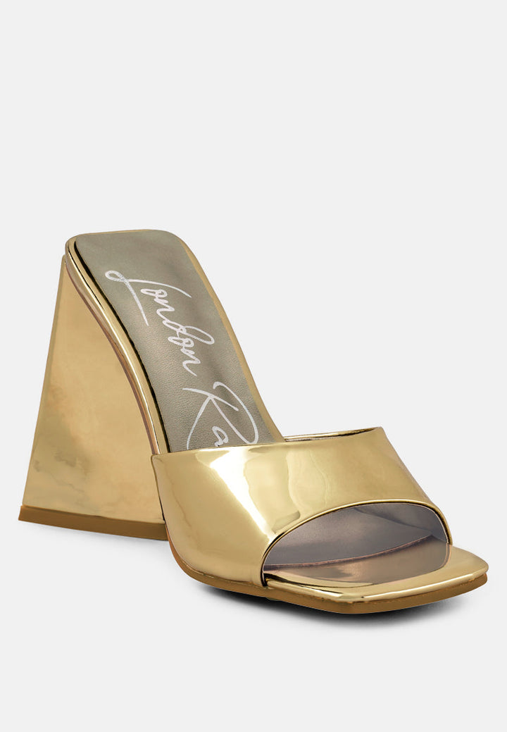 lovebug triangular block heel sandals by ruw#color_gold