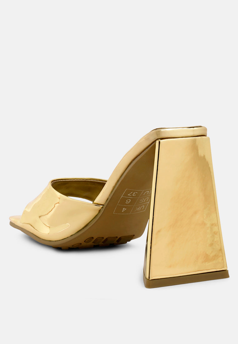 lovebug triangular block heel sandals by ruw#color_gold