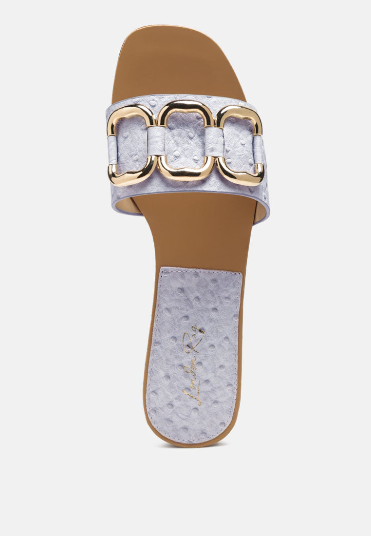 madeleine metal rings flat slides by ruw#color_blue