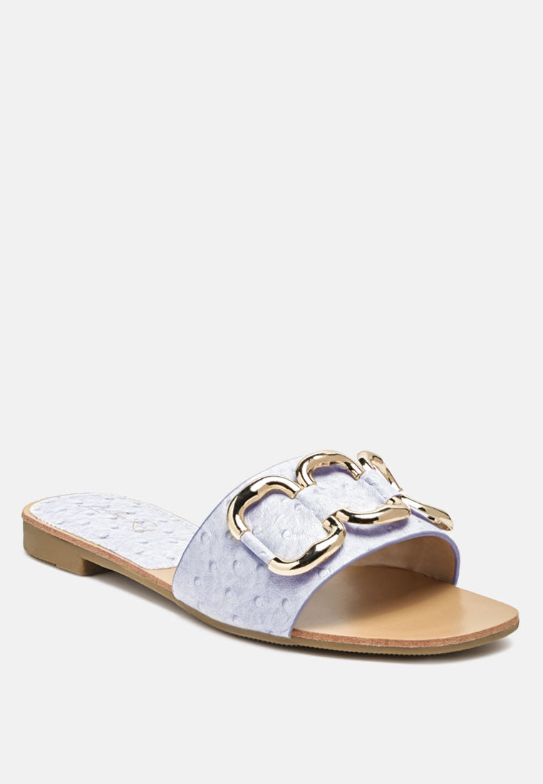 madeleine metal rings flat slides by ruw#color_blue