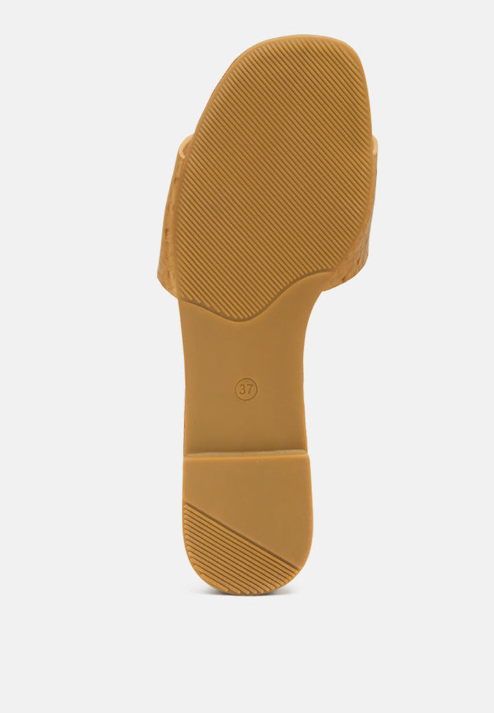 madeleine metal rings flat slides by ruw#color_taupe