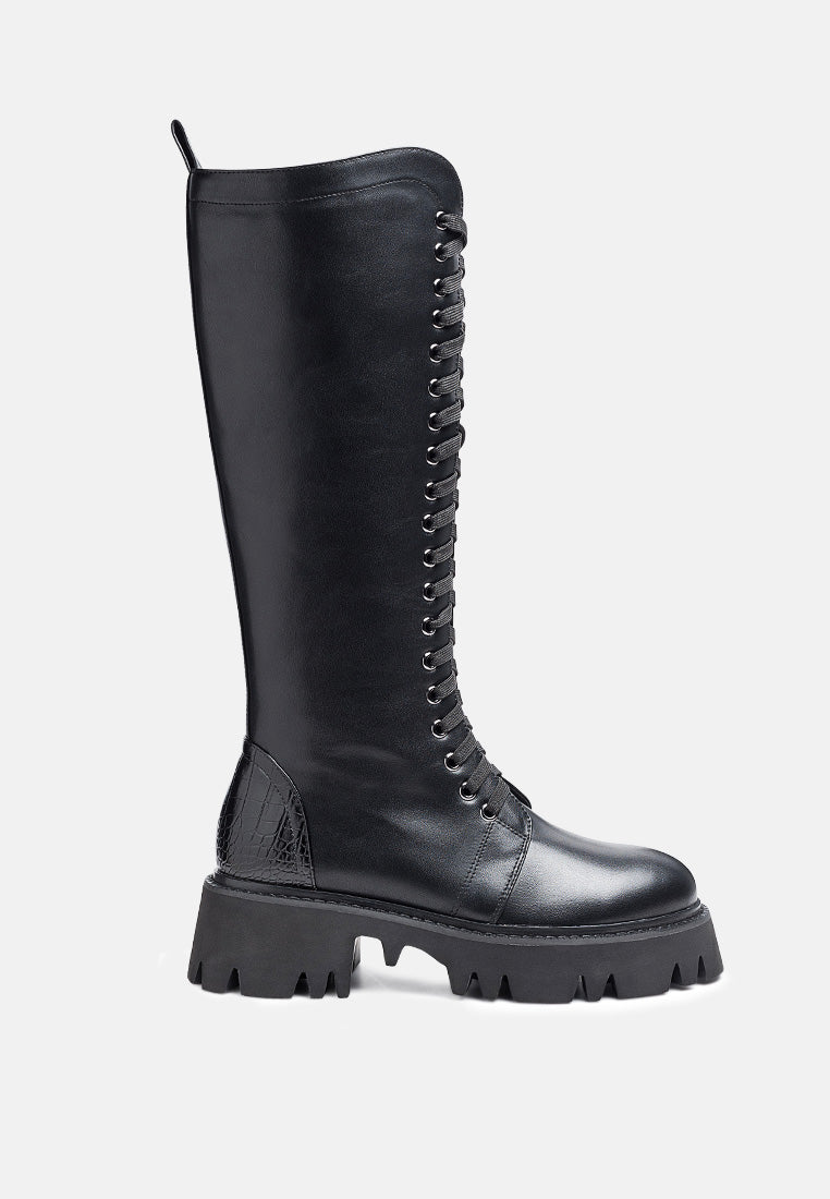 mad mood chunky lace-up ankle boot by ruw#color_black