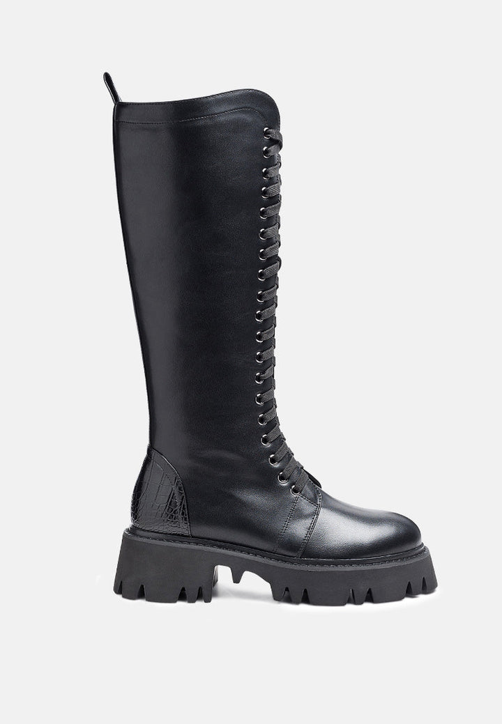 mad mood chunky lace-up ankle boot by ruw#color_black