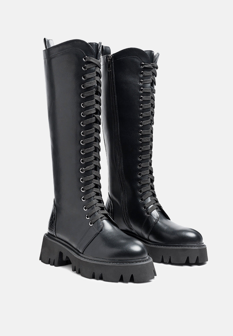 mad mood chunky lace-up ankle boot by ruw#color_black