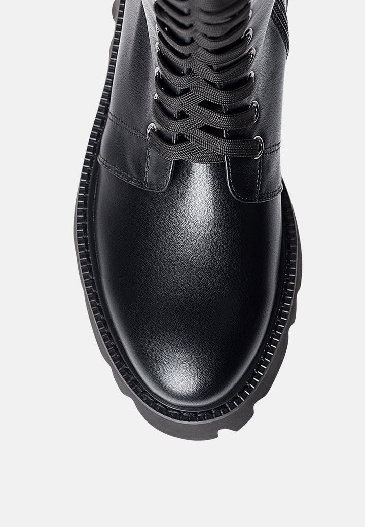 mad mood chunky lace-up ankle boot by ruw#color_black