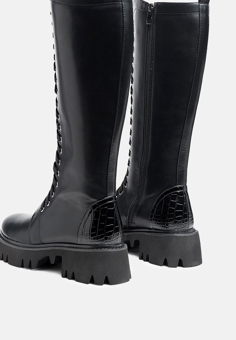 mad mood chunky lace-up ankle boot by ruw#color_black