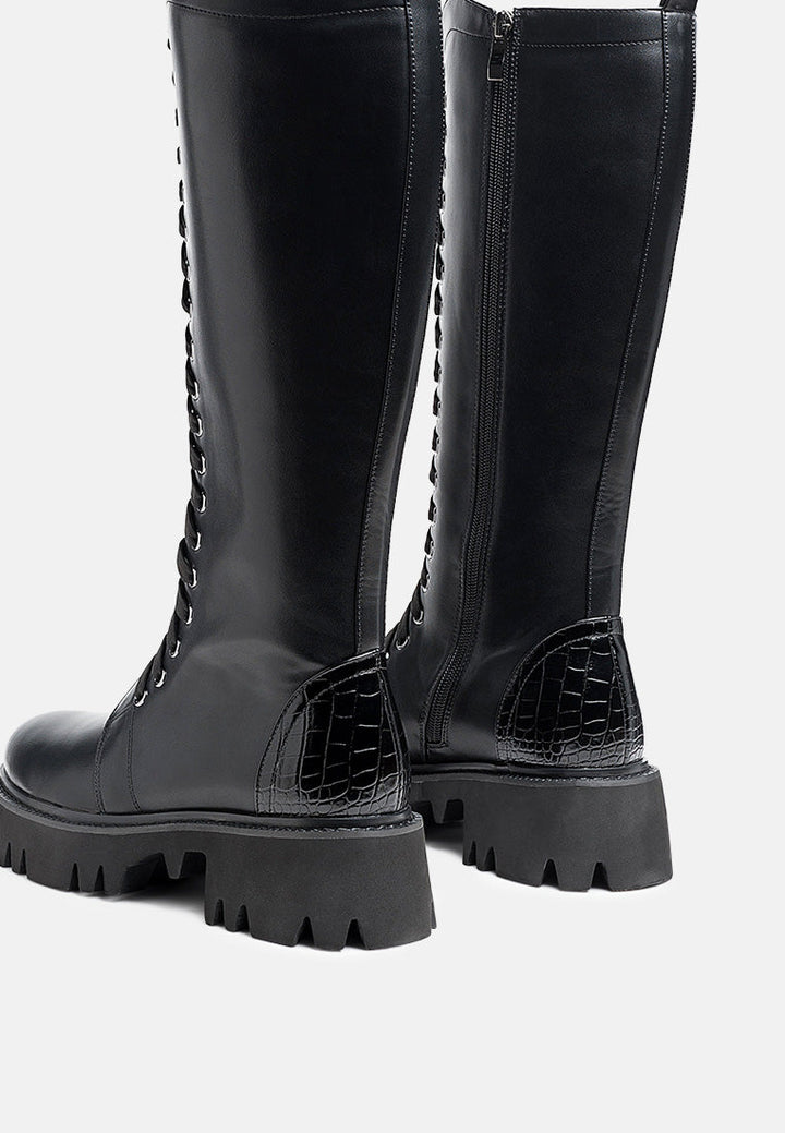mad mood chunky lace-up ankle boot by ruw#color_black